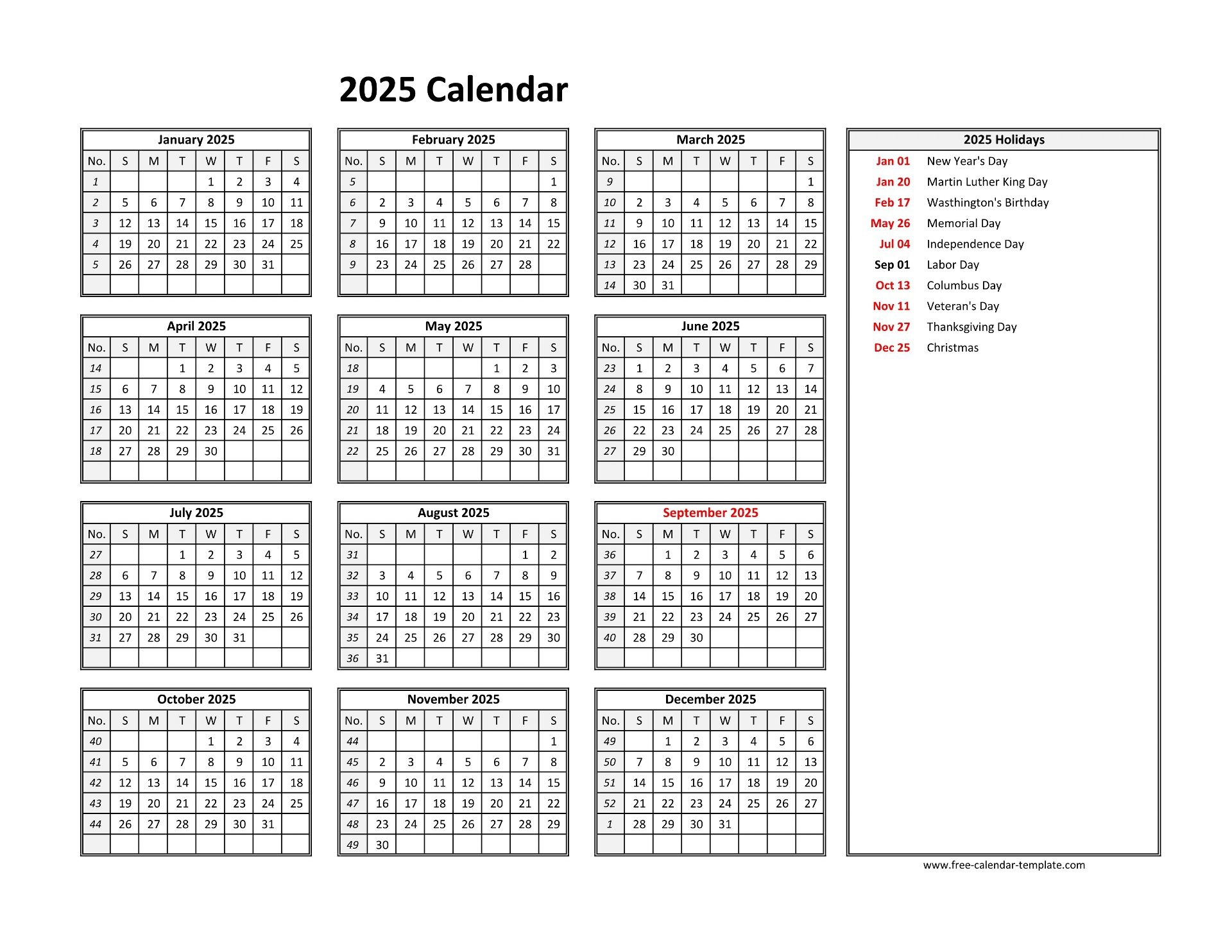 2025 Yearly Calendar With Holidays Excel File Spectacular Breathtaking 