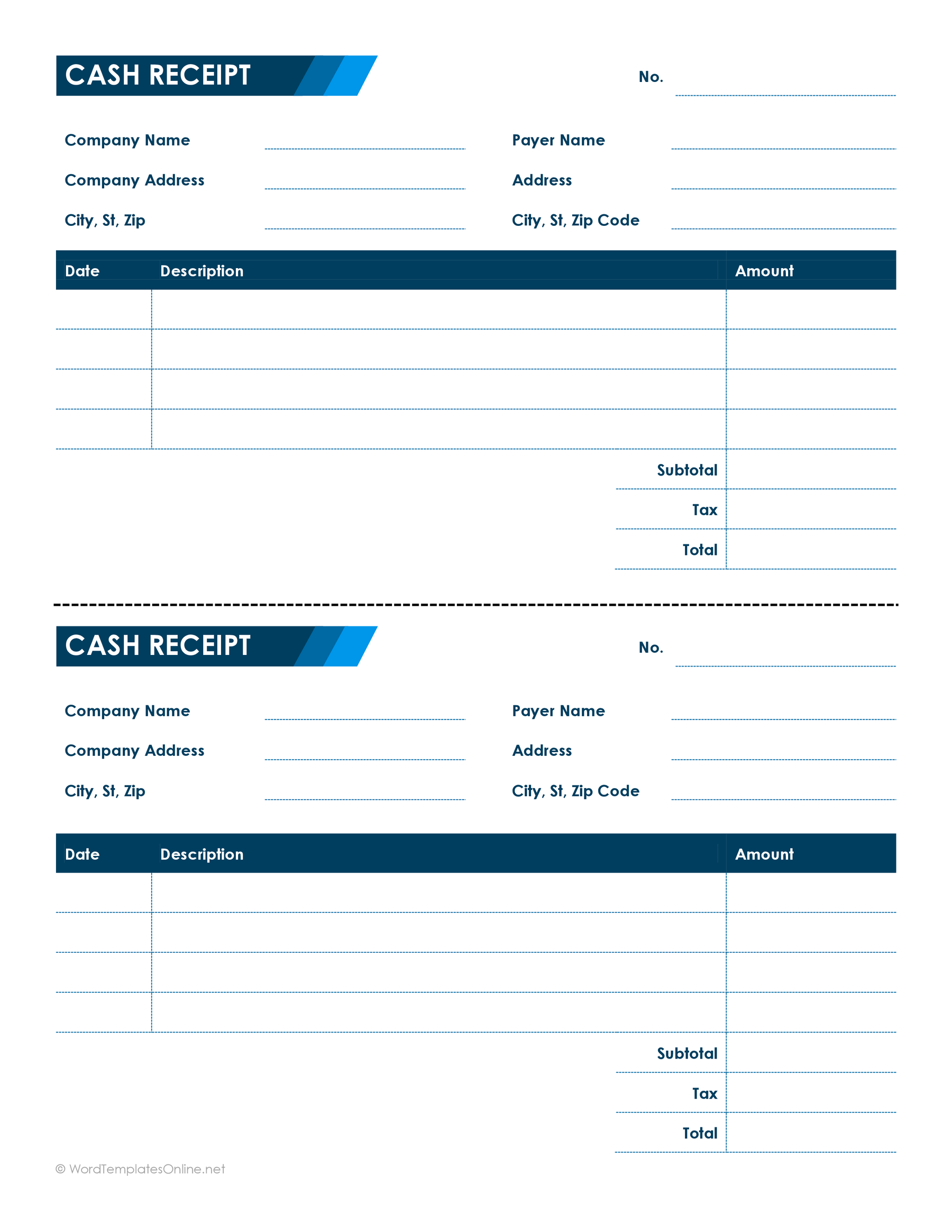 21 Free Cash Receipt Templates Word Excel And PDF 