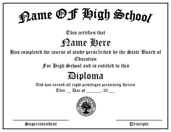 30 Free High School Diploma Templates Word PrintableTemplates