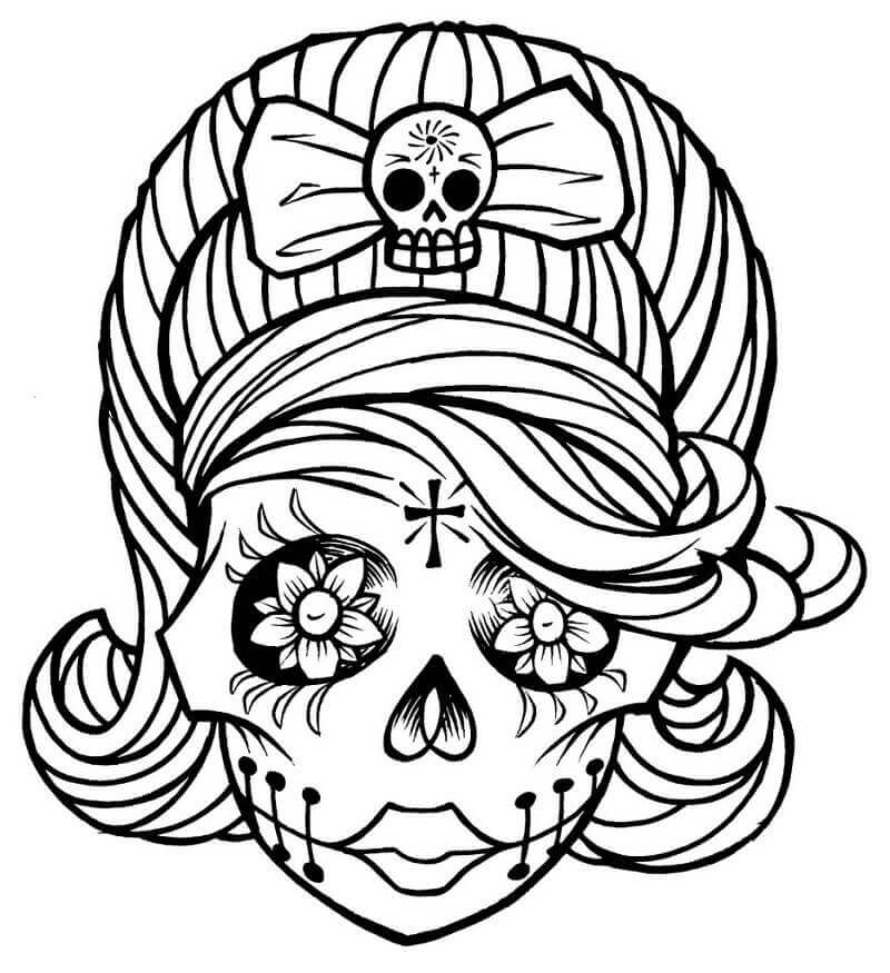 Free Printable Sugar Skulls Coloring Pages