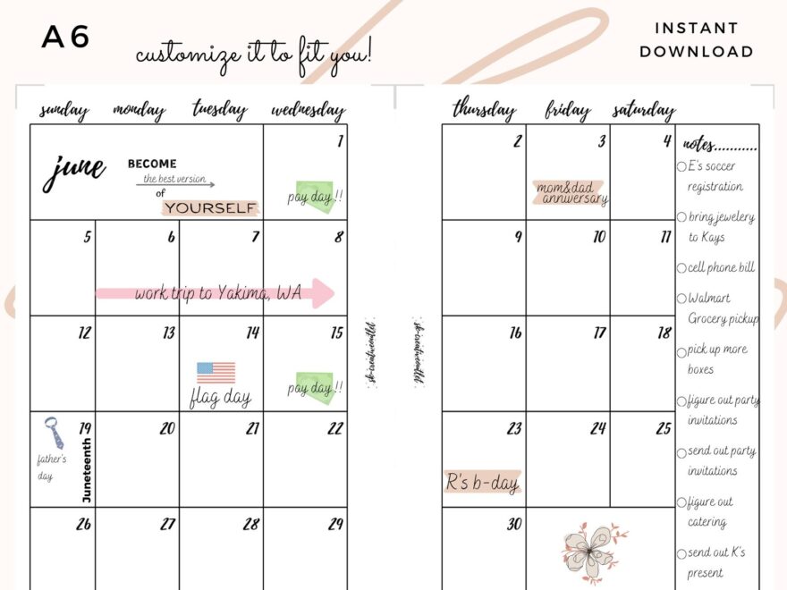 A6 2025 Calendar Refill Your Phone Henry McCartney