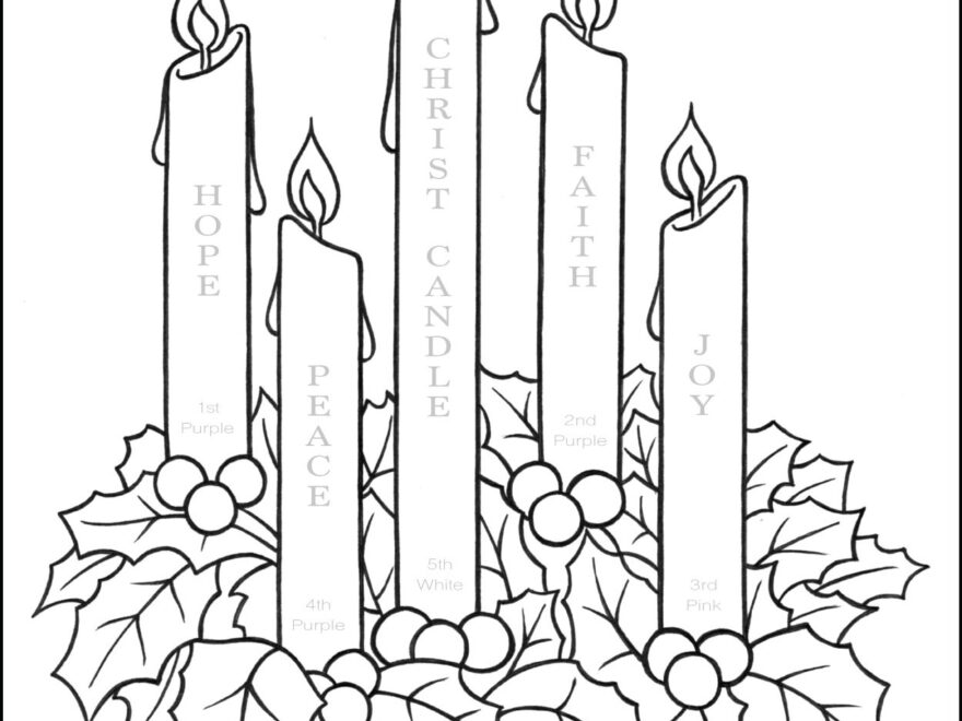 Advent Wreath Coloring Page With Candle Names Meanings