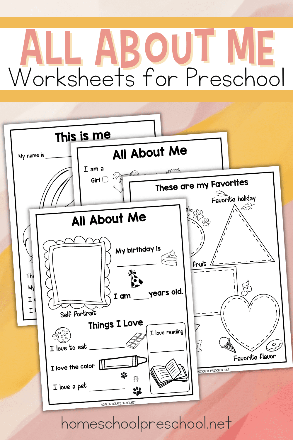 All About Me Kindergarten Free Printables