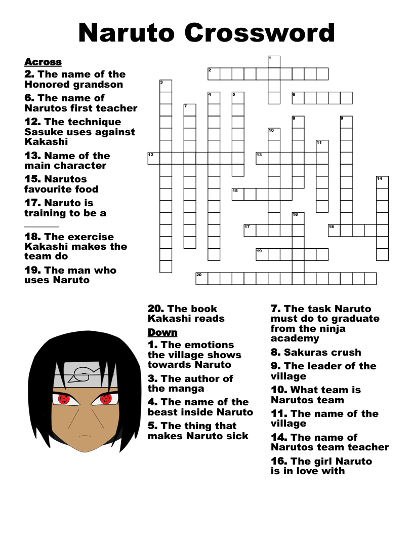 Anime Manga Crosswords Word Searches Bingo Cards WordMint