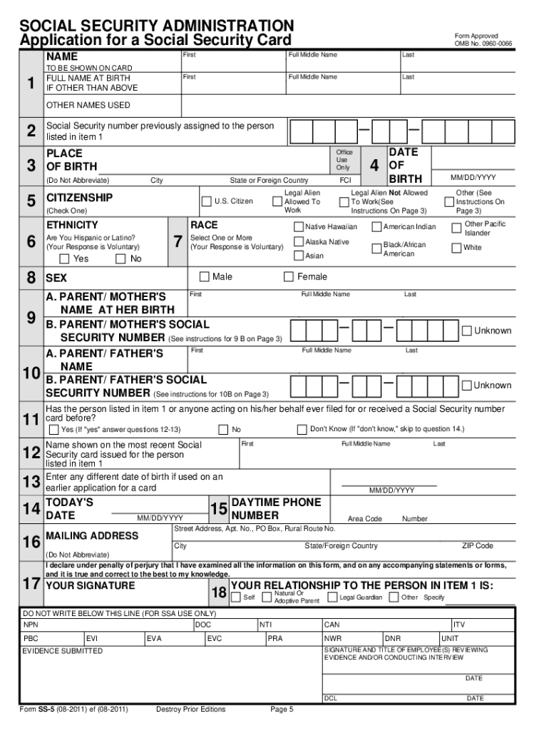 Application For Social Security Card Fill Online Printable Fillable 