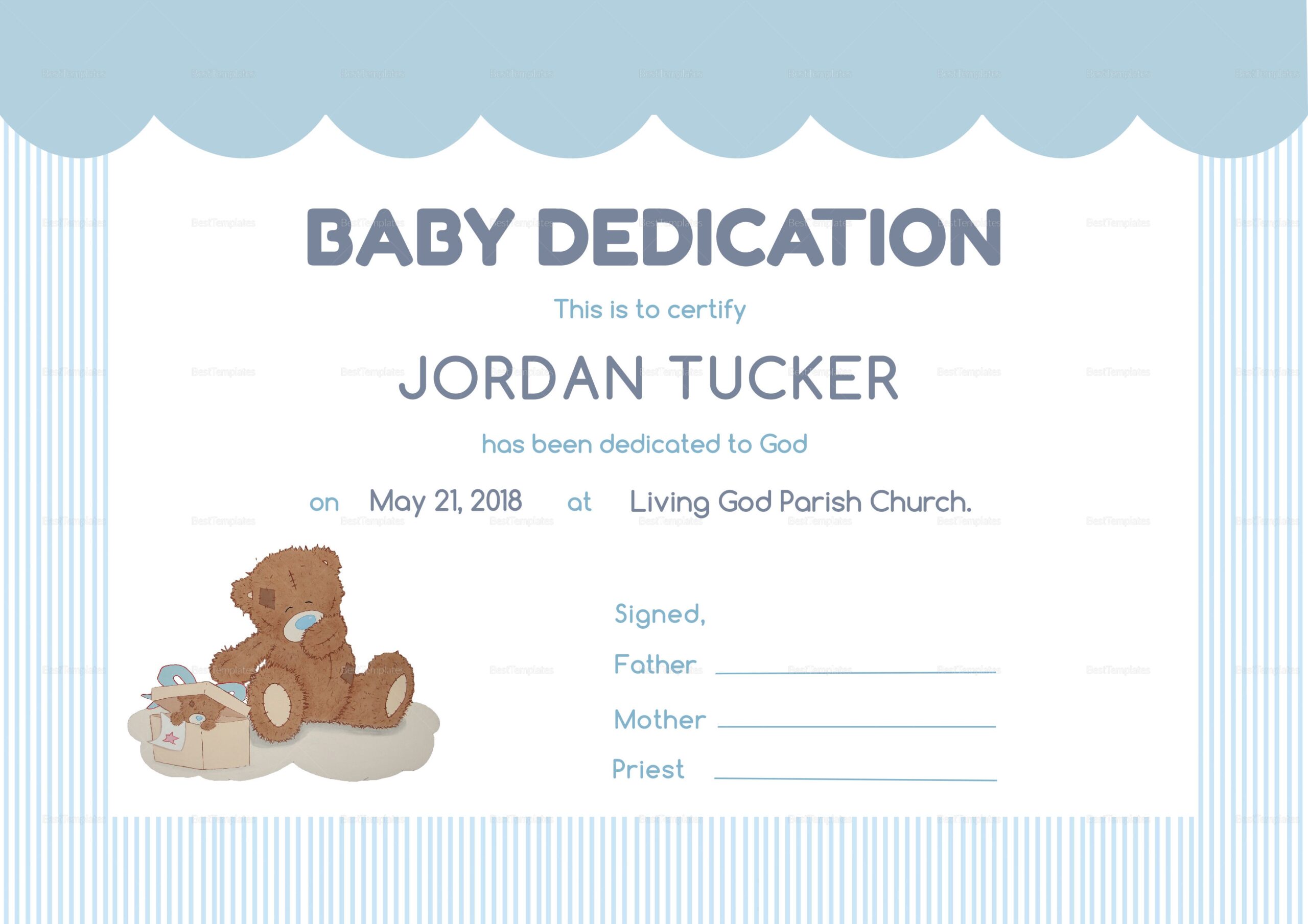 Printable Baby Dedication Certificate