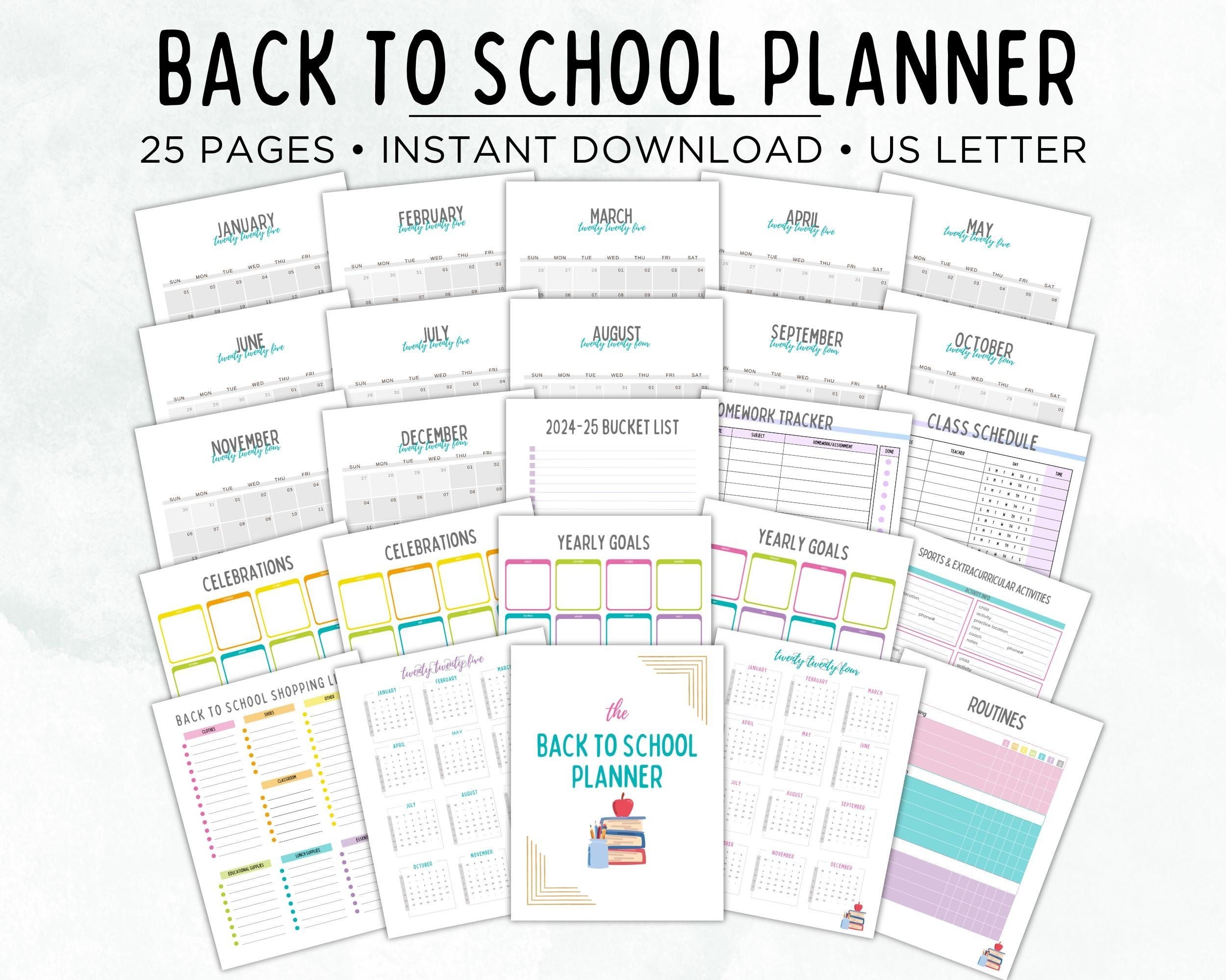 Back To School Planner 2024 2025 Back To School Printable Planner 