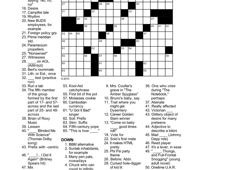 Best Newspaper Crossword Puzzle Carollaradio Printable Newspaper Word