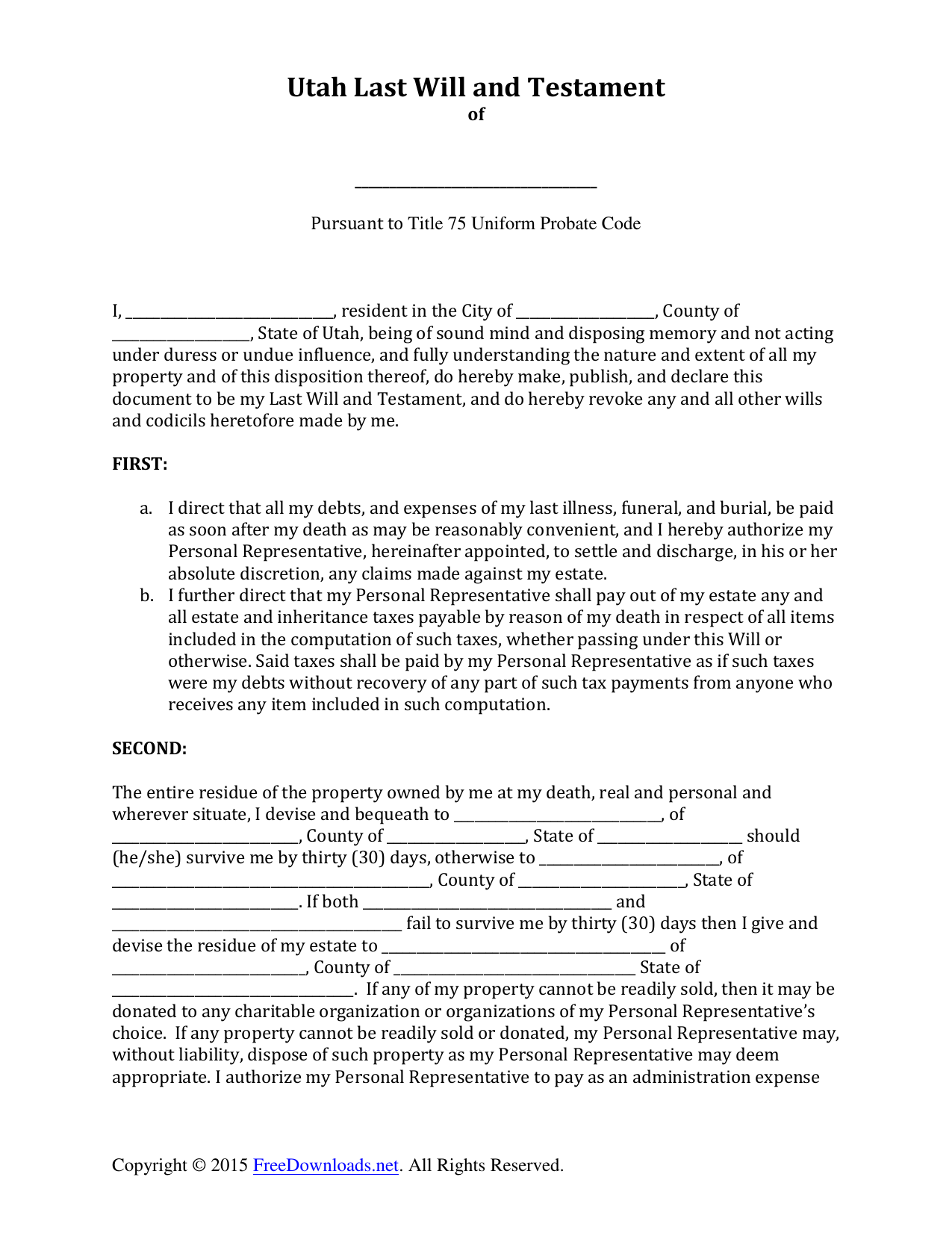 Best Website For Printable Last Will Forms Printable Forms Free Online