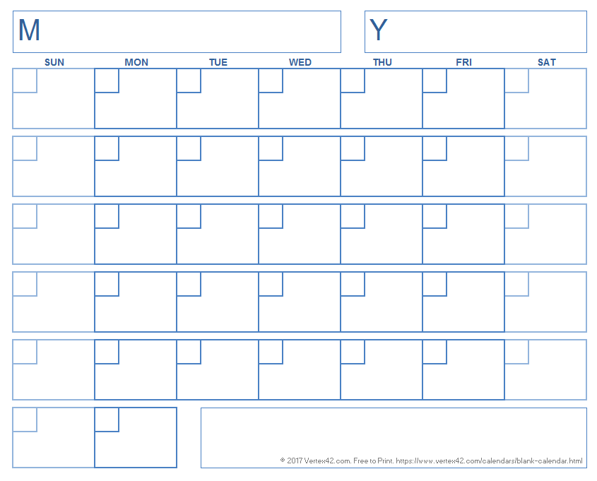 Free Blank Printable Calendar Grid