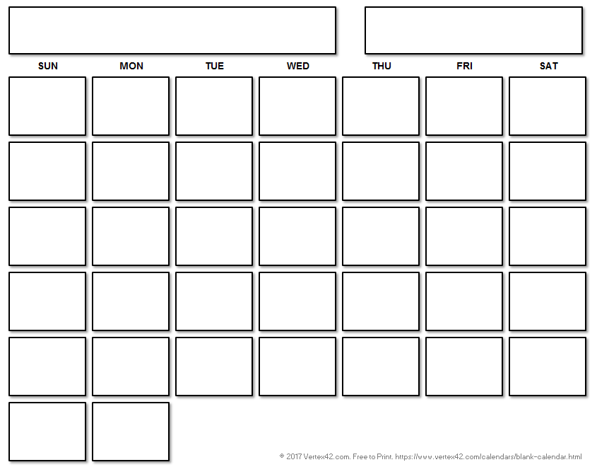 Blank Calendar Template Free Printable Blank Calendars By Vertex42