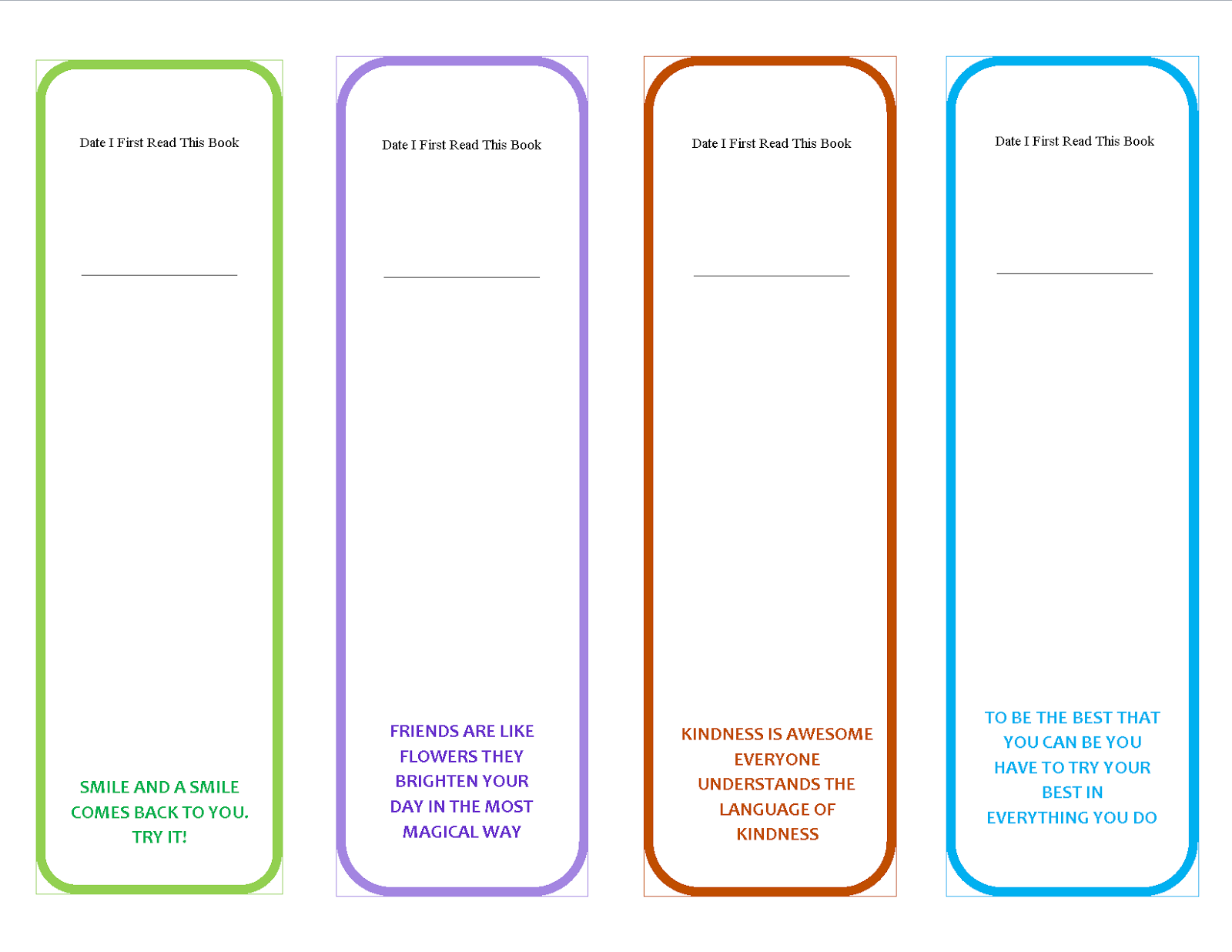 Free Printable Bookmarks Templates