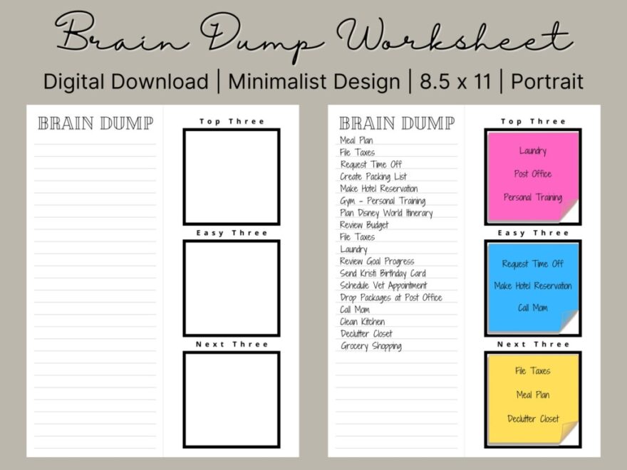 Brain Dump Bullet Journal Printable Printable Bullet Journal
