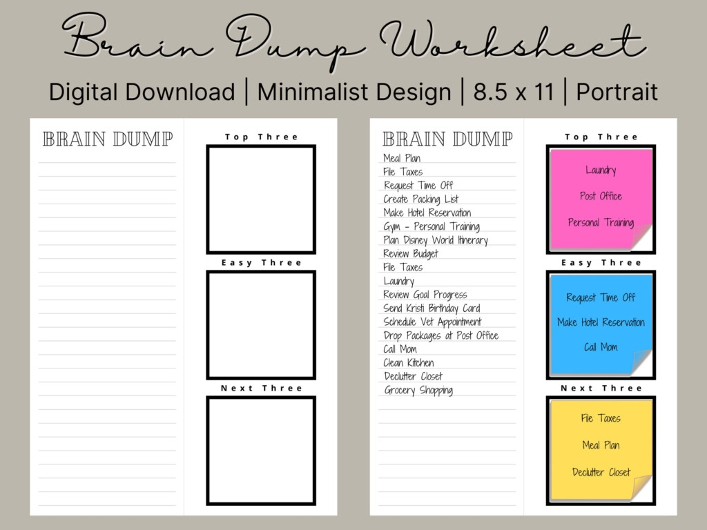 Brain Dump Bullet Journal Printable Printable Bullet Journal