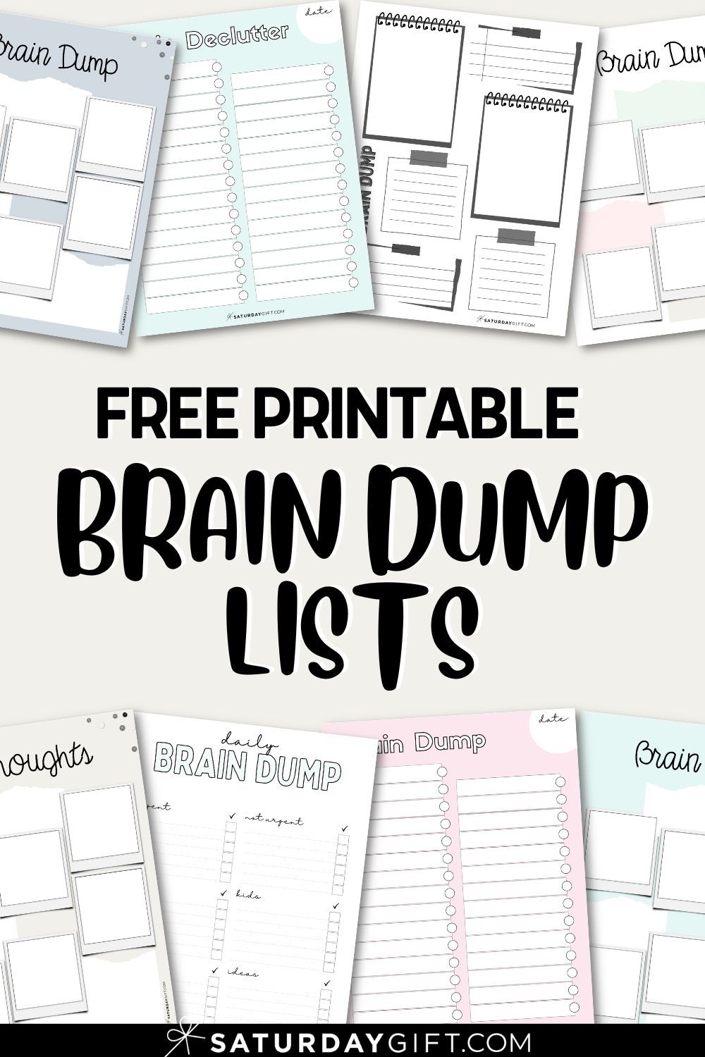 Brain Dump Worksheet 23 Cute Free Printables Planner Template 