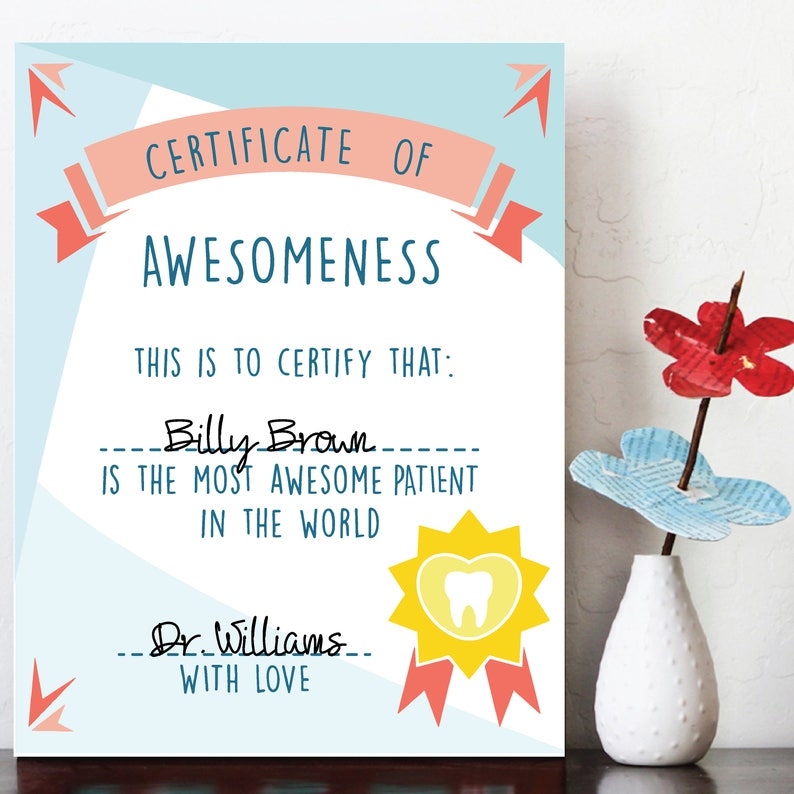Certificate Of Awesomeness Best Patient Certificate Award Certificate 