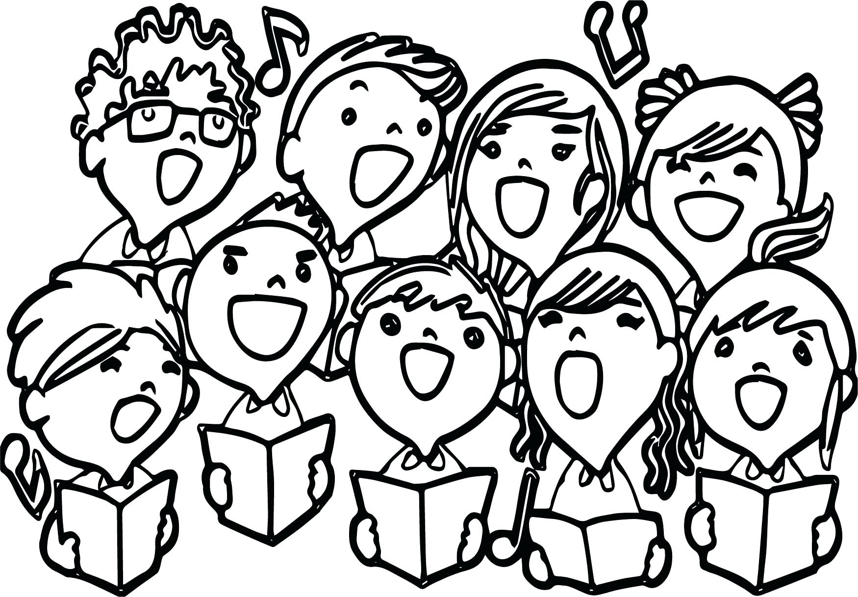 Children Singing Coloring Page At GetColorings Free Printable 
