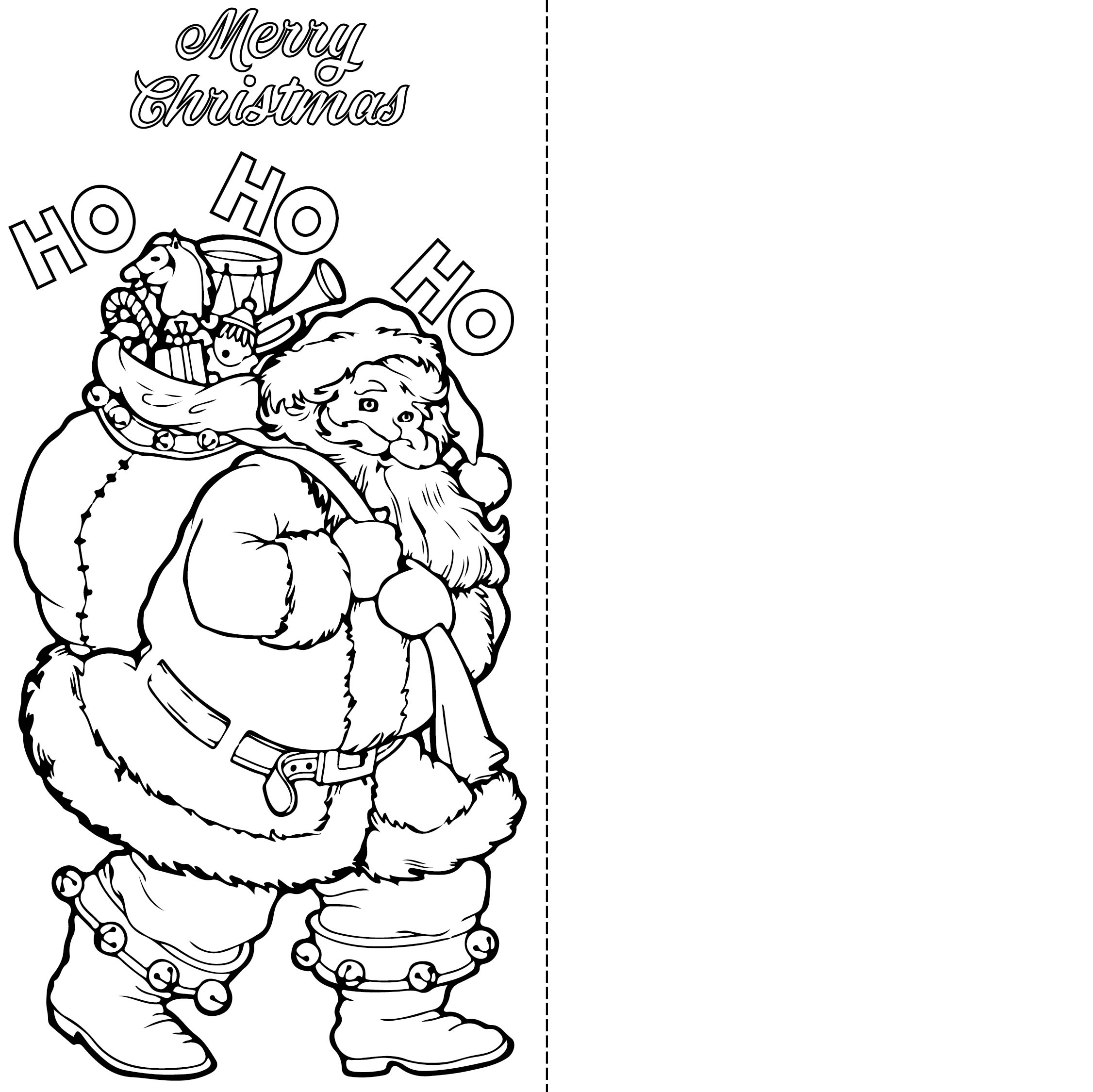 Christmas Cards To Color 11 Free PDF Printables Printablee