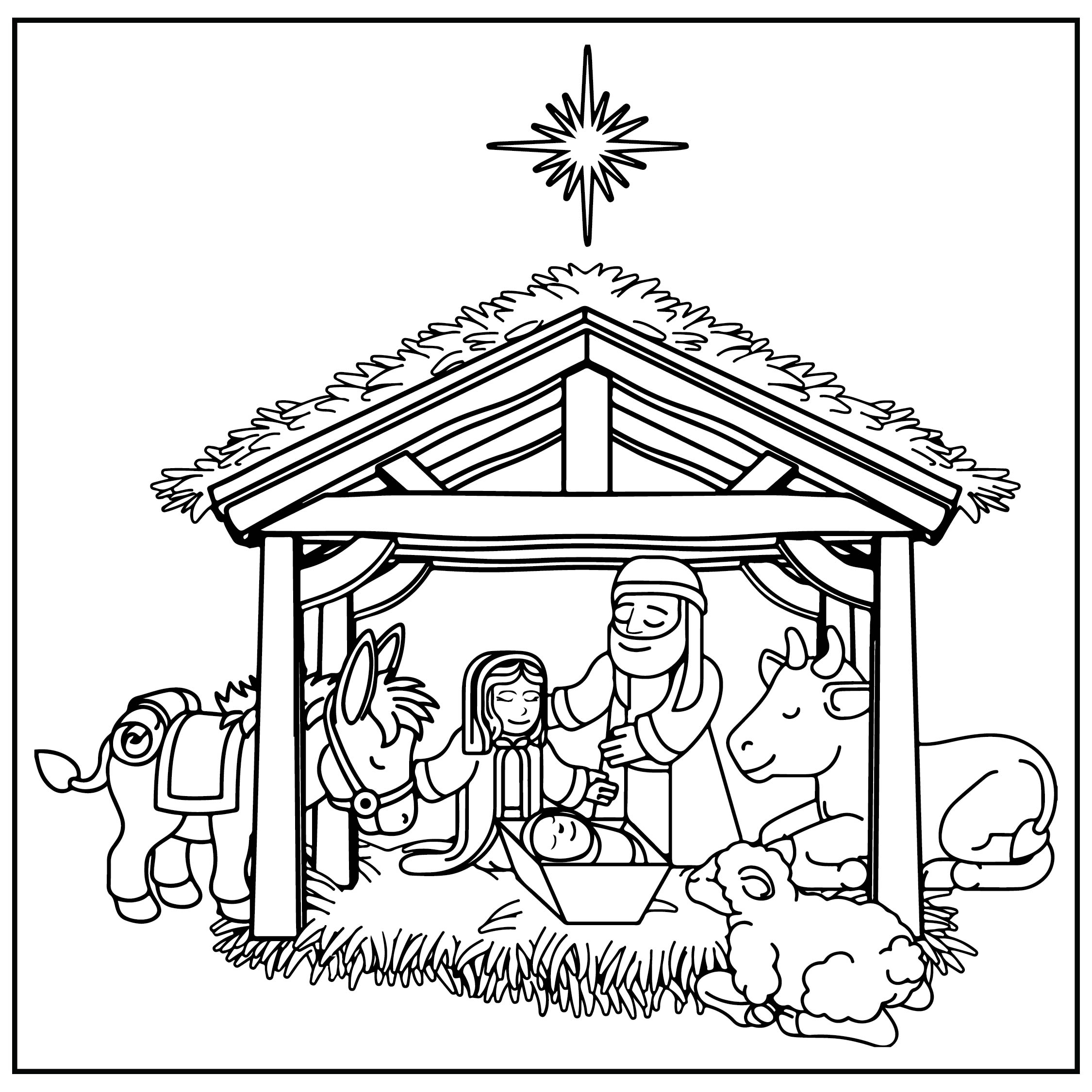 Christmas Nativity Scene Coloring Page At Webzekeblog Blog