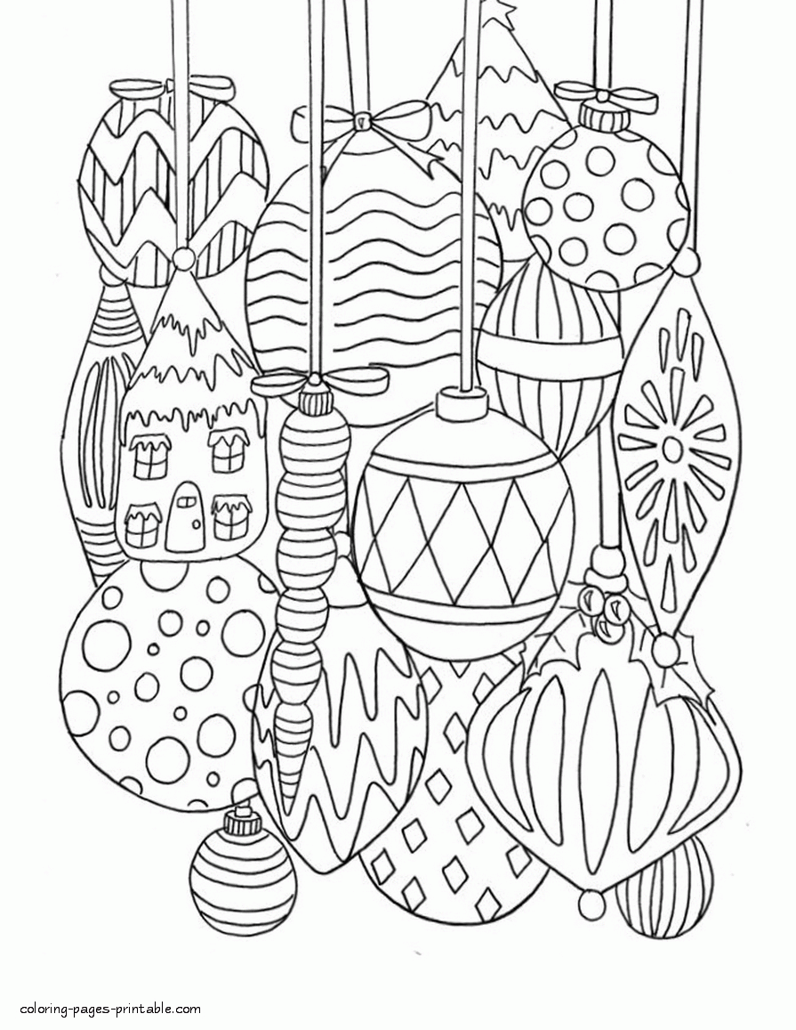 Printable Ornament Coloring Pages For Adults