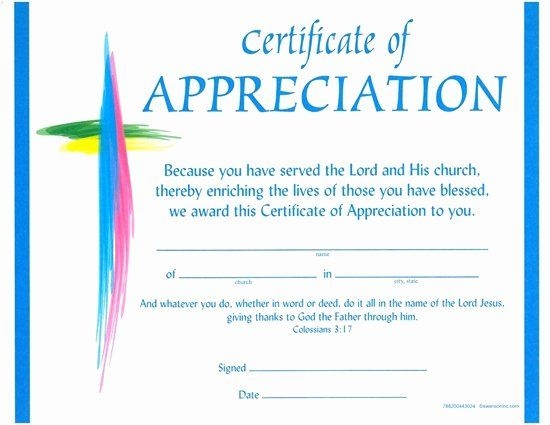 Free Printable Certificates Of Appreciation For Church