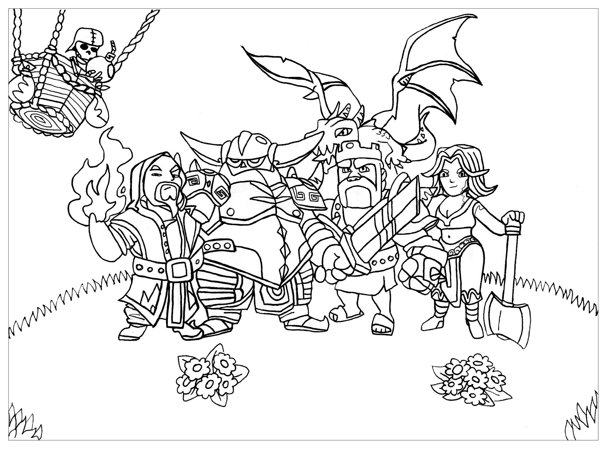 Clash Of Clans Free Printable Coloring Pictures