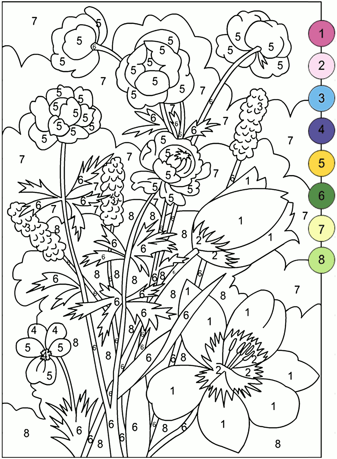 Color By Number Coloring Pages Color By Number Coloring Pages To 