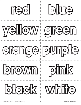 Free Printable Color Word Flashcards