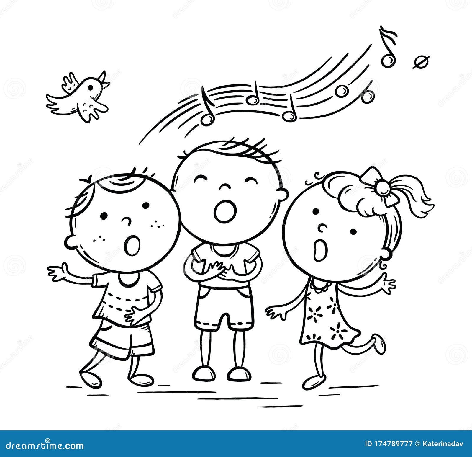 Printable Coloring Pages Of Children Singing