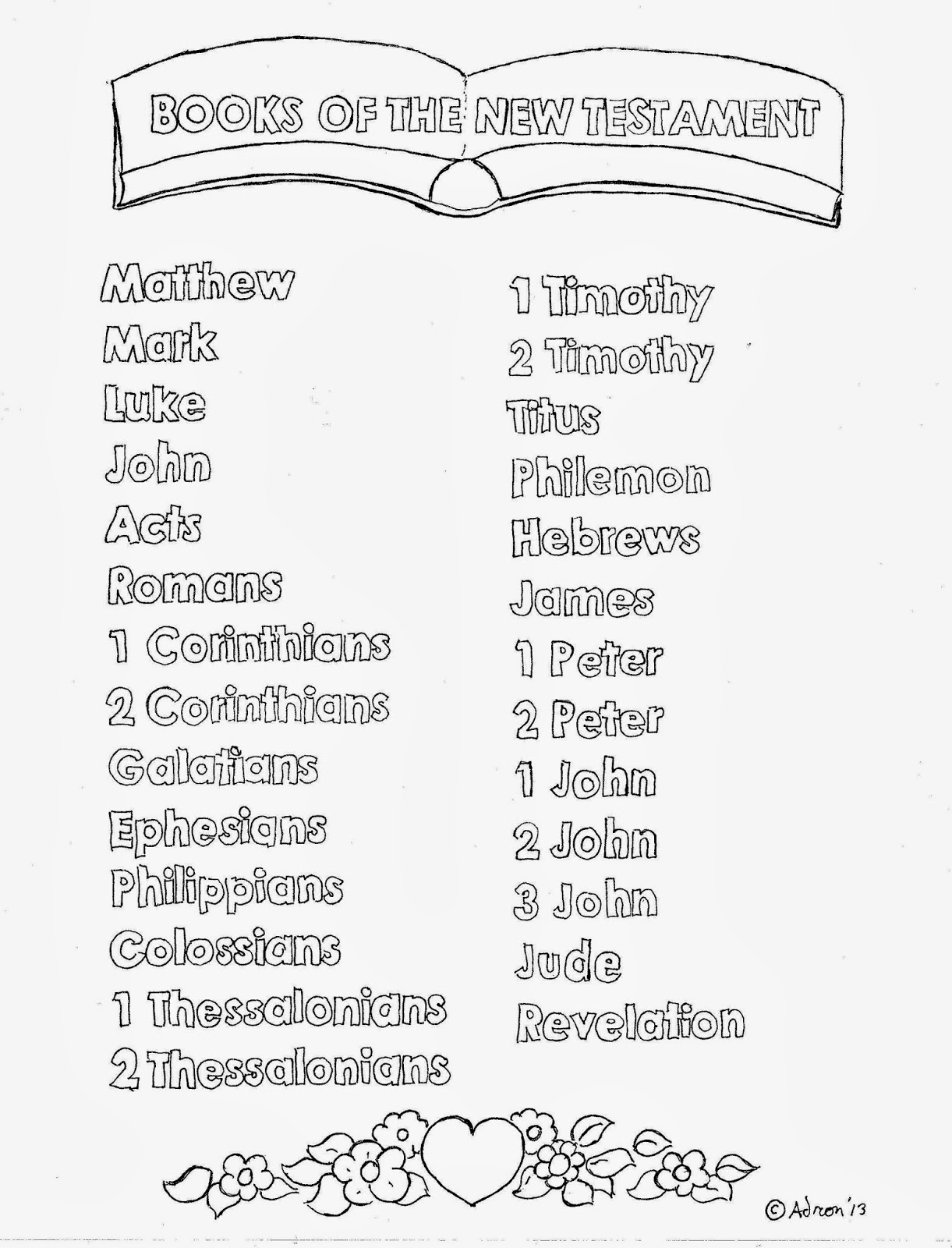 Printable Coloring Pages Books Of The Bible