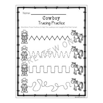 Cowboy Western Themed Printables For Preschool Kindergarten TPT