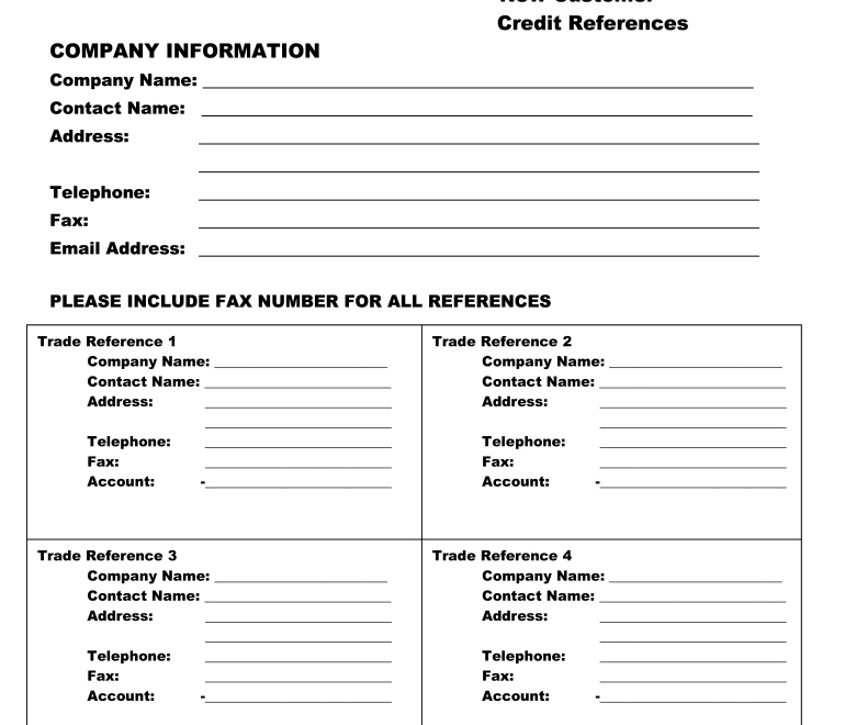 Credit Reference Form Pdf Fill And Sign Printable Template Online