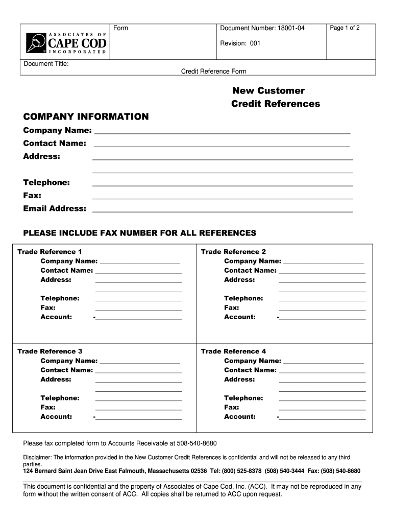Credit Reference Form Pdf Fill And Sign Printable Template Online 