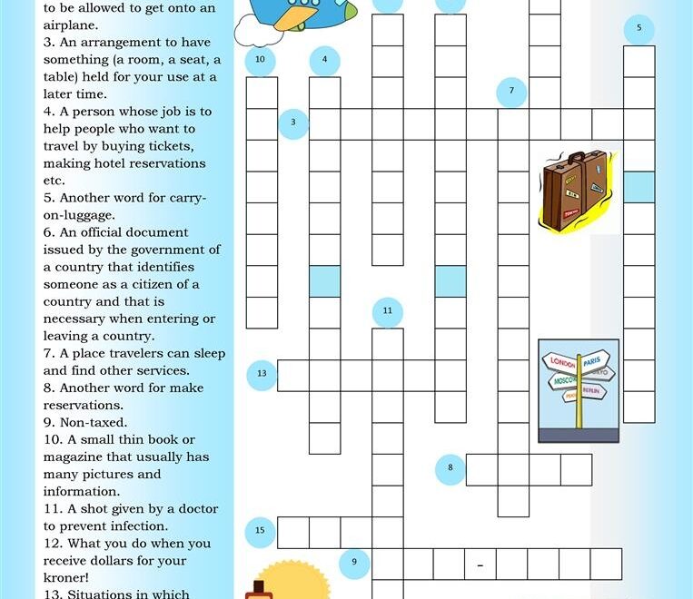 Crossword Puzzle Printable Worksheets