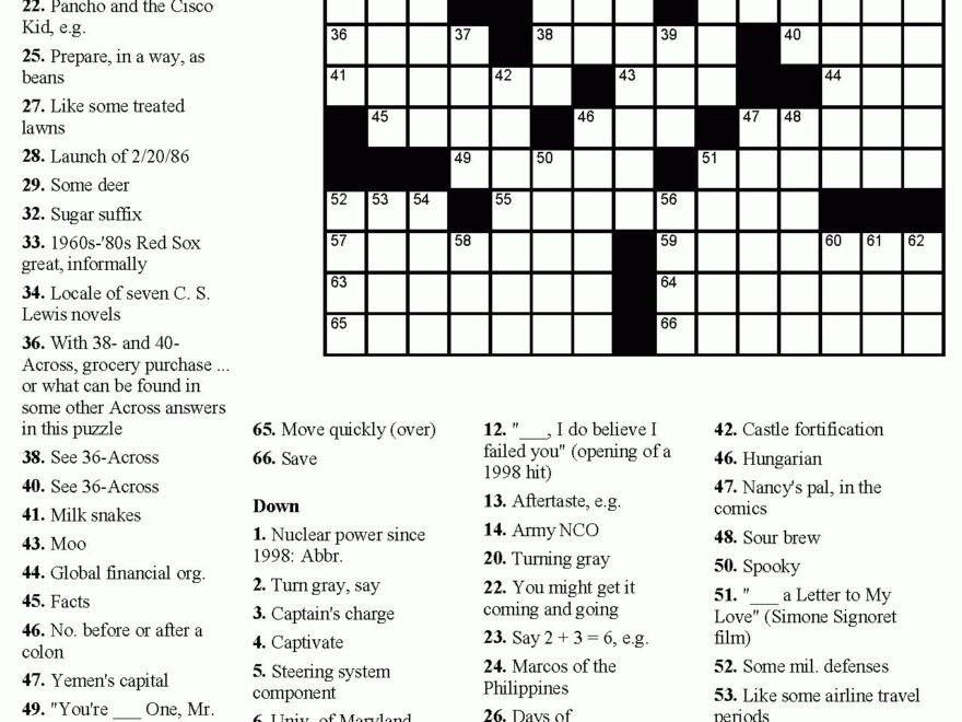 Crossword Puzzles Hard Printable