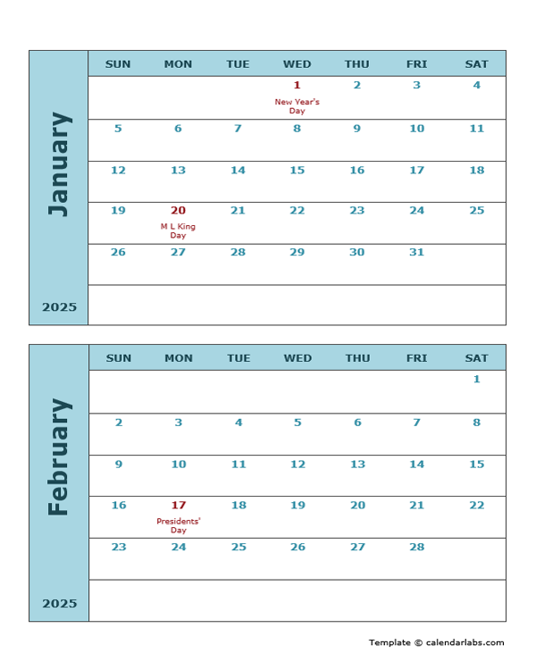 Customize My 2025 Monthly Calendar Printable Holly G Sceusa