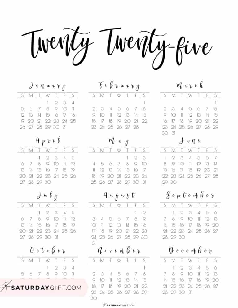 Cute Printable Calendars 2025