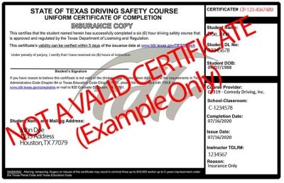 Defensive Driving Certificate Comedy Driving
