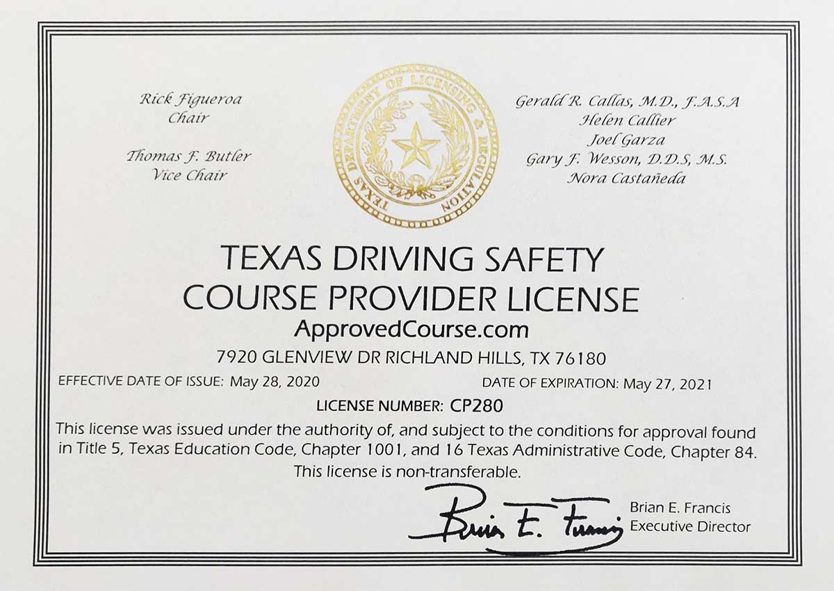 Texas Comedy Defensive Driving With Free Printable Certificate