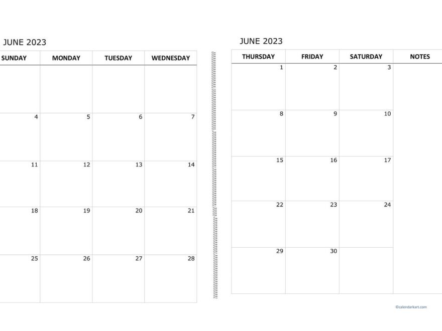 Double Sided Blank Calendar Pages Printable 2024 Calendar Printable