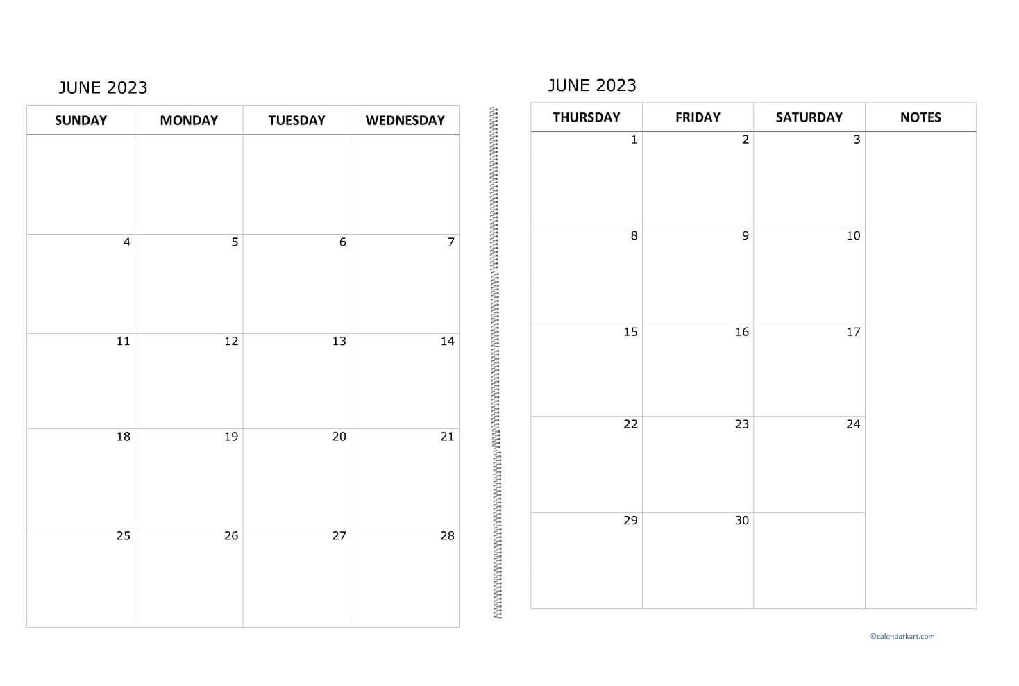Double Sided Blank Calendar Pages Printable 2024 Calendar Printable