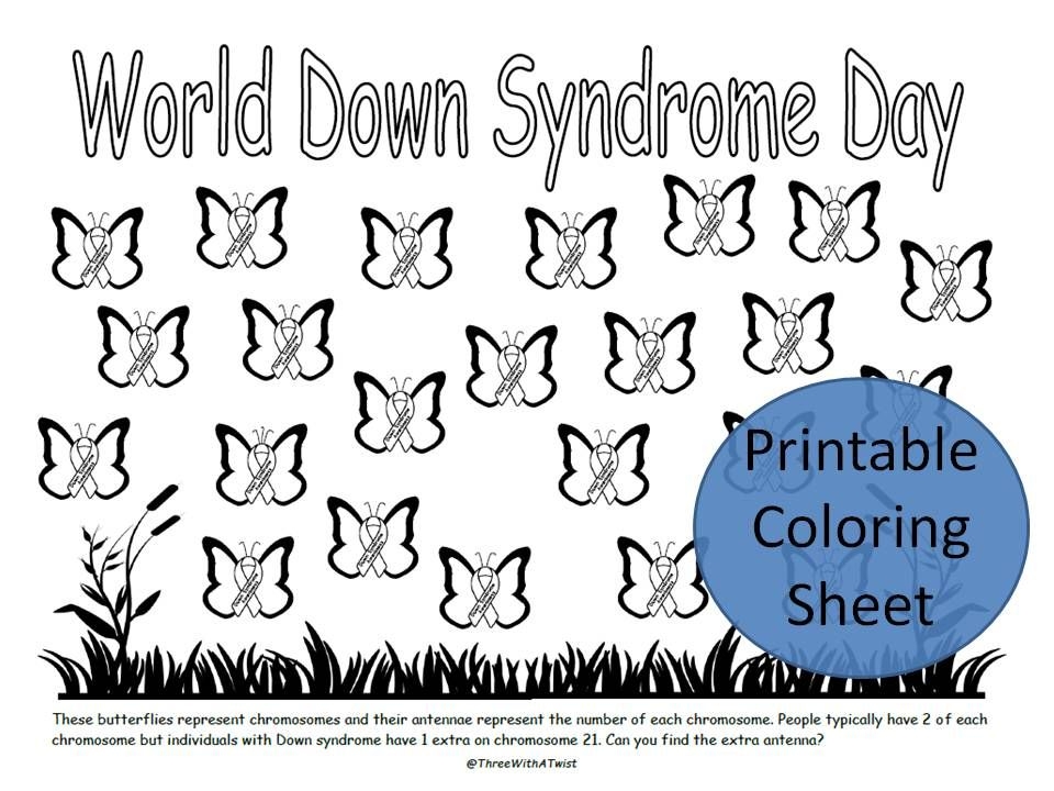 Down Syndrome Awareness Printable Coloring Sheet World Downs Syndrome 