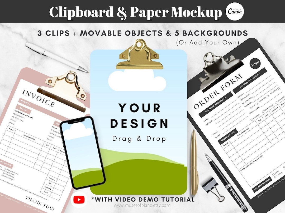 Drag And Drop Clipboard Mockup Paper Mockup Printables Mockup 