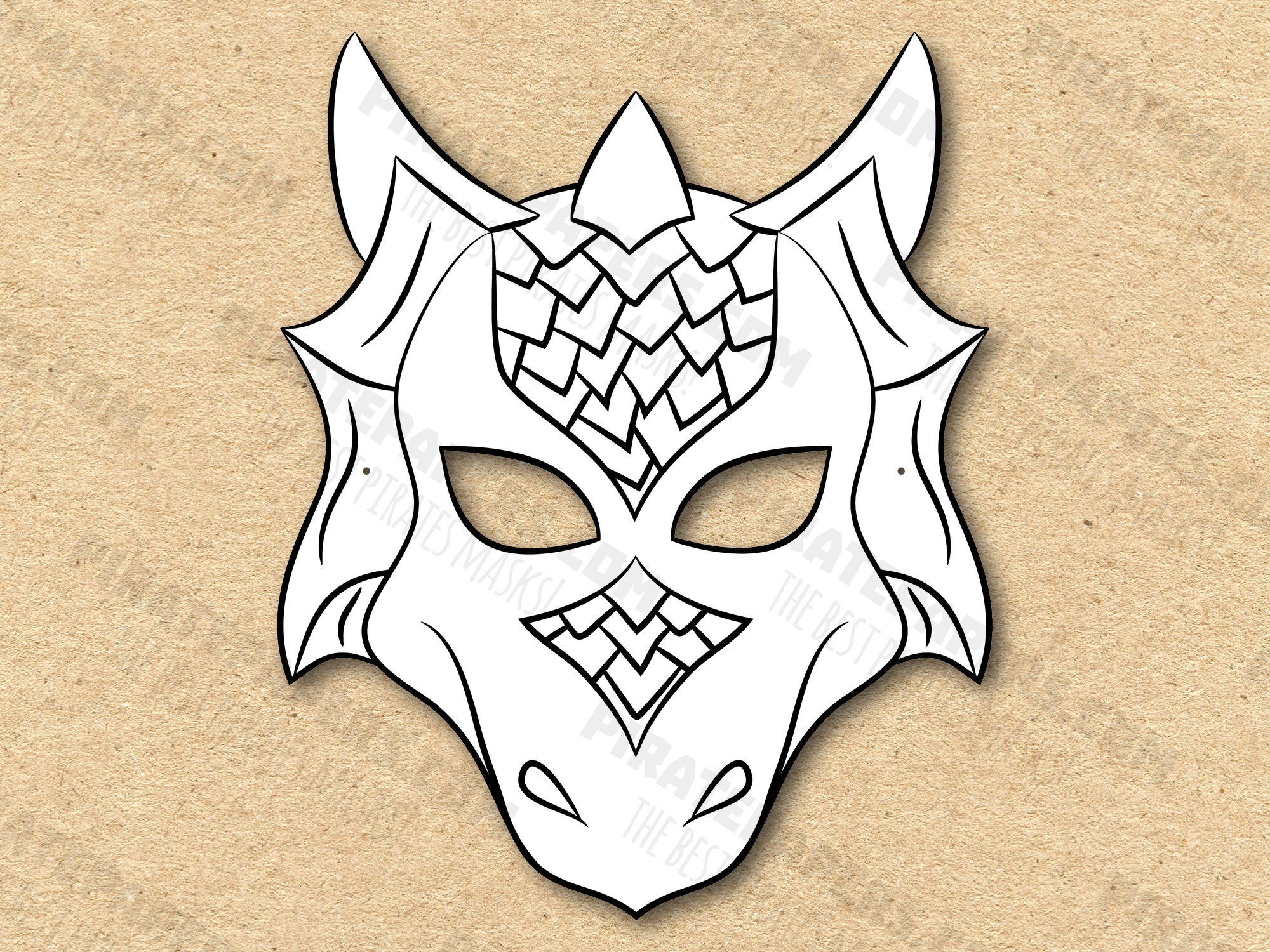 Dragon Mask Printable Coloring Paper DIY For Kids And Adults PDF 