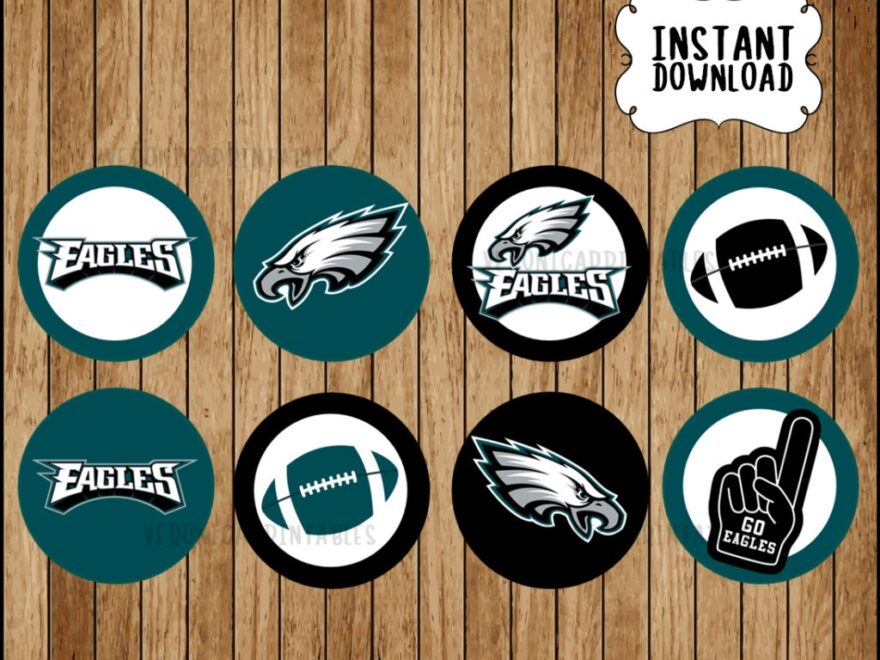 Eagles Football Cupcakes Toppers Printable Eagles Football Party
