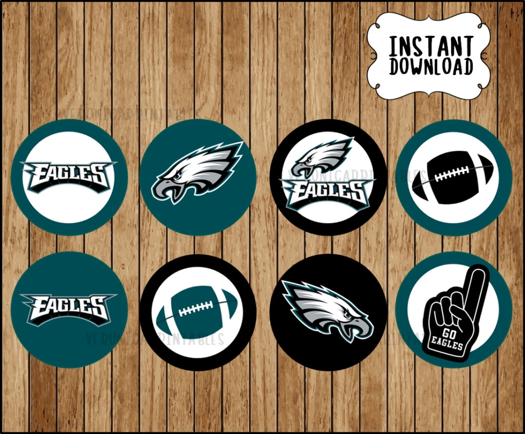 Eagles Football Cupcakes Toppers Printable Eagles Football Party 