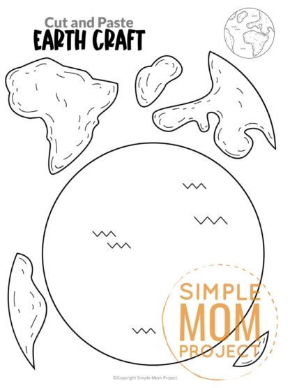Earth Craft Cut And Paste Printable Templates Simple Mom Project Store
