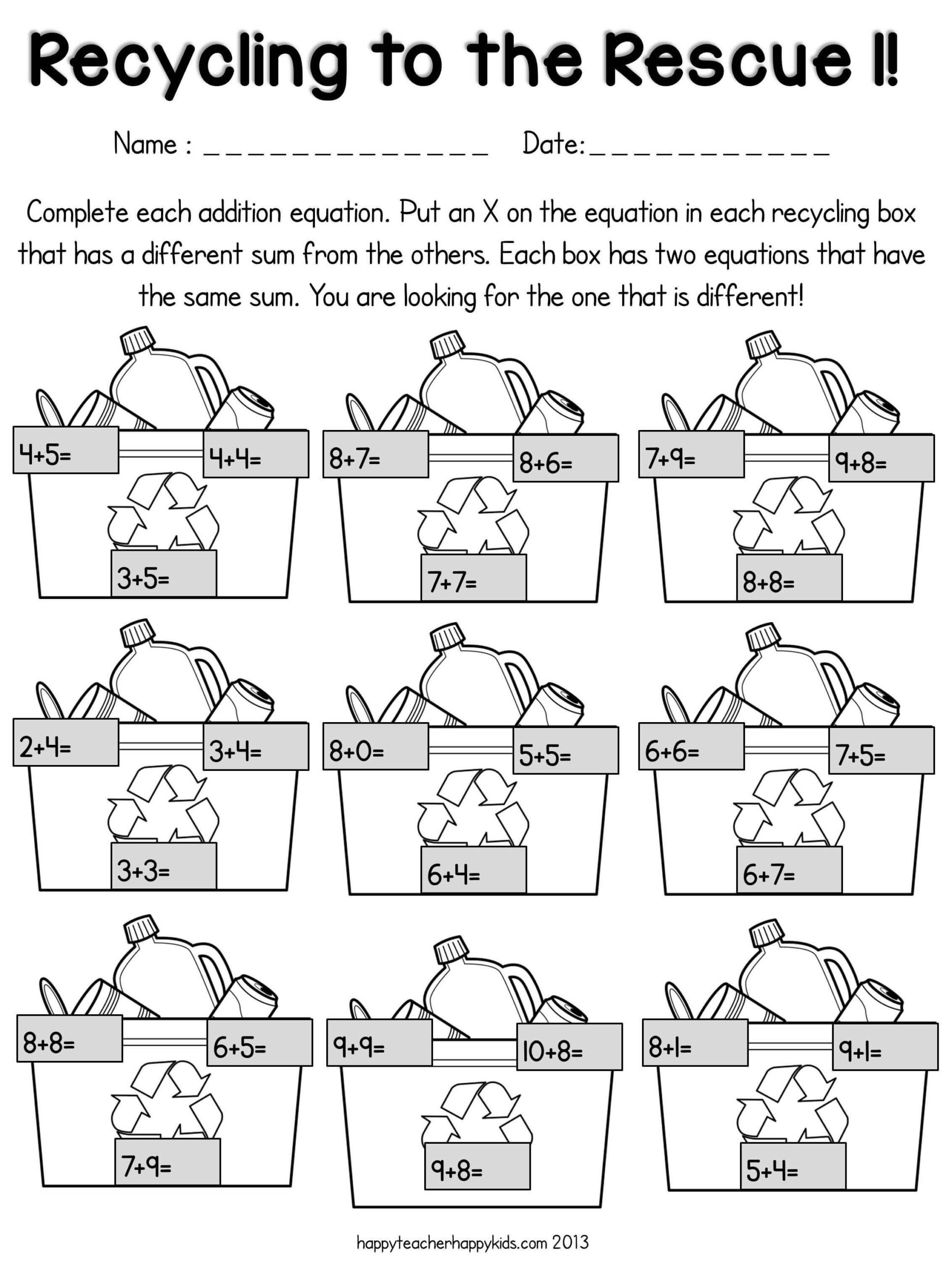 Free Printable Earth Day Math Worksheets