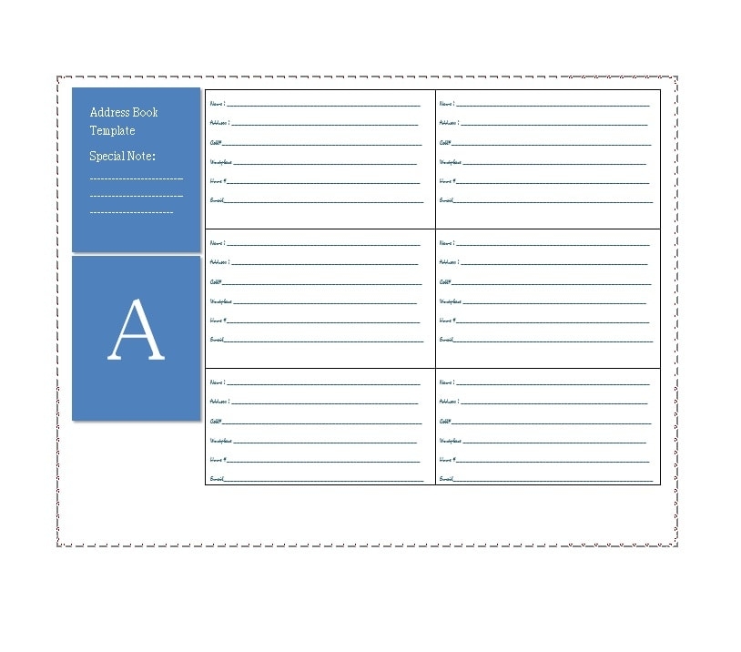 Editable Printable Address Book Template