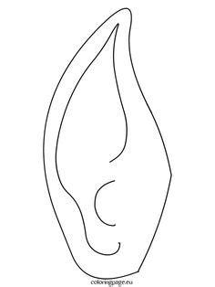 Elf Ears Ear Clipart Printable Template Coloring Templates Christmas 
